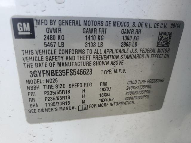 VIN 3GYFNBE35FS546623 2015 Cadillac SRX, Luxury Col... no.12