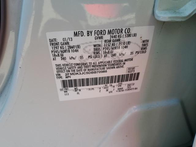 VIN 2FMDK3JC5DBB70988 2013 Ford Edge, Sel no.12