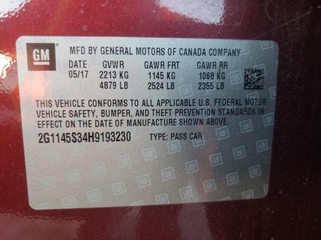 VIN 2G1145S34H9193230 2017 Chevrolet Impala, Premier no.13