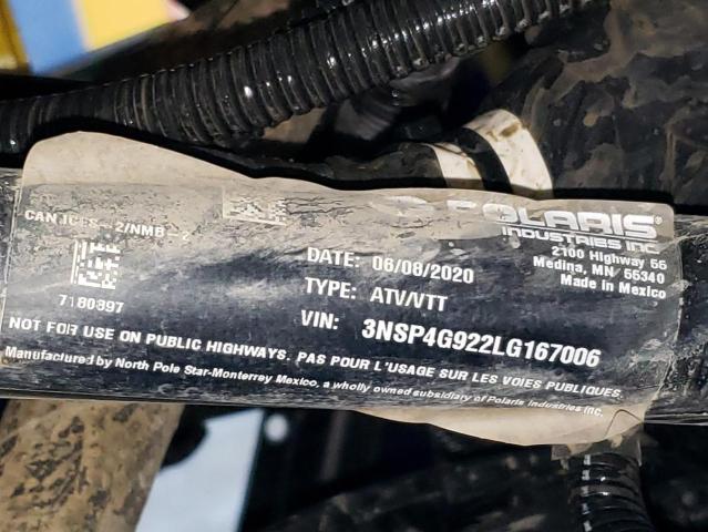 2020 POLARIS RZR XP TUR - 3NSP4G922LG167006