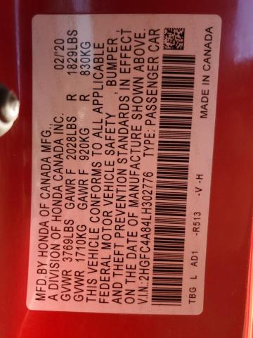 2020 HONDA CIVIC SPOR - 2HGFC4A84LH302776