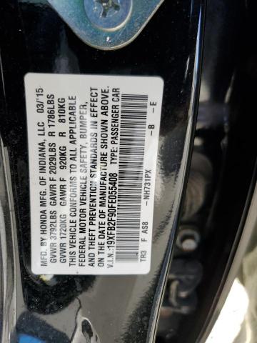 VIN 19XFB2F90FE055408 2015 Honda Civic, Exl no.12