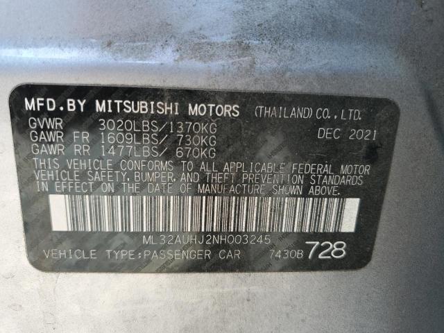 2022 MITSUBISHI MIRAGE ES - ML32AUHJ2NH003245