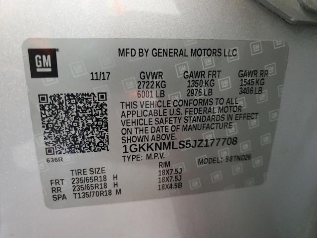 VIN 1GKKNMLS5JZ177708 2018 GMC Acadia, Slt-1 no.13