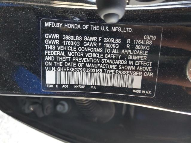 SHHFK8G79KU203168 2019 HONDA CIVIC