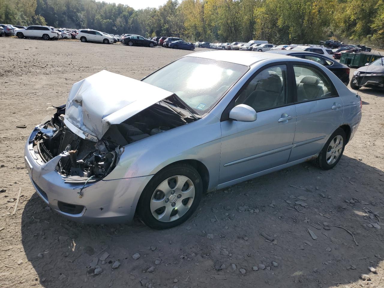 KIA SPECTRA EX 2008 blue  gas KNAFE122485516924 photo #1