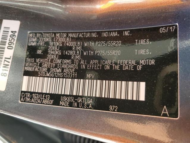 2017 TOYOTA SEQUOIA LI 5TDJW5G12HS153311