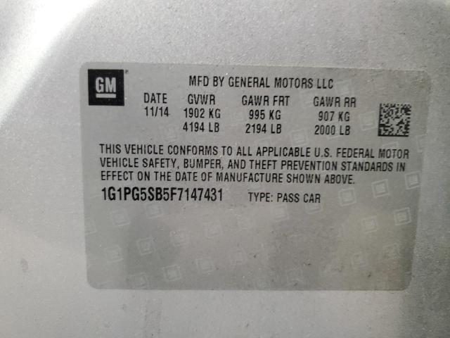 VIN 1G1PG5SB5F7147431 2015 Chevrolet Cruze, Ltz no.13