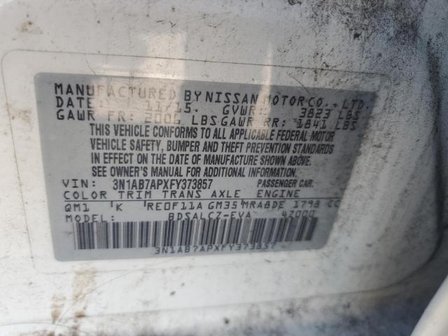 VIN 3N1AB7APXFY373857 2015 Nissan Sentra, S no.12