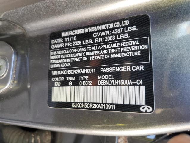 2019 INFINITI QX30 LUXE SJKCH5CR2KA010911