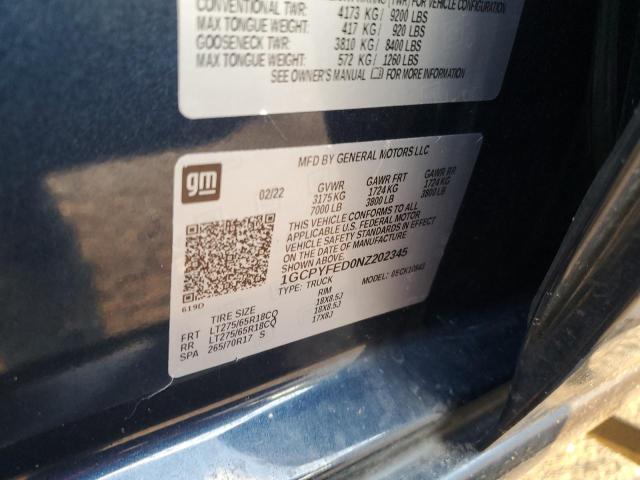 2022 CHEVROLET SILVERADO - 1GCPYFED0NZ202345