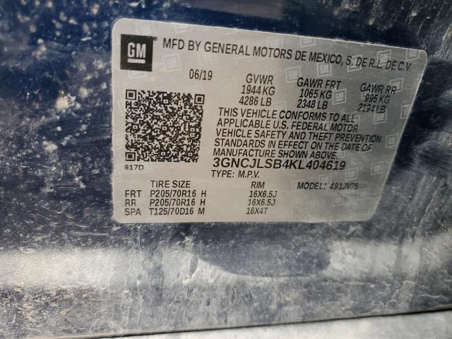 2019 CHEVROLET TRAX 1LT - 3GNCJLSB4KL404619