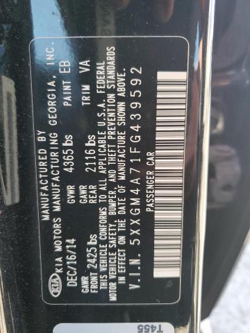 VIN 5XXGM4A71FG439592 2015 KIA OPTIMA no.13