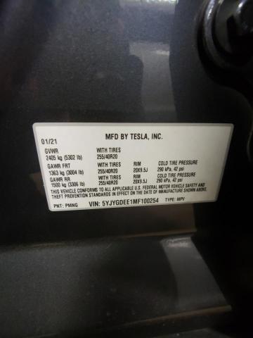 2021 TESLA MODEL Y - 5YJYGDEE1MF100254