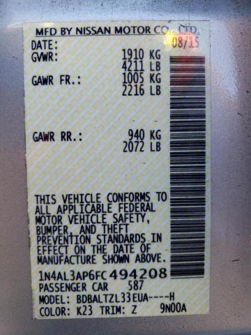 2015 NISSAN ALTIMA 2.5 - 1N4AL3AP6FC494208