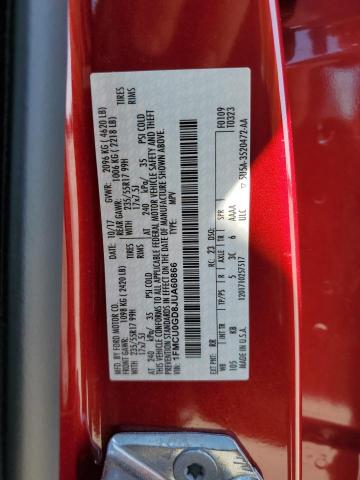 VIN 1FMCU0GD8JUA60866 2018 Ford Escape, SE no.13