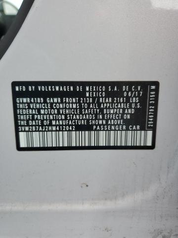2017 VOLKSWAGEN JETTA S - 3VW2B7AJ2HM412042