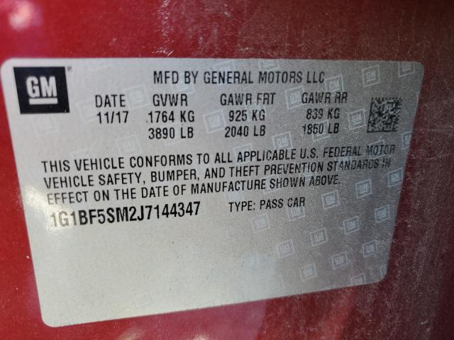 2018 CHEVROLET CRUZE PREM - 1G1BF5SM2J7144347