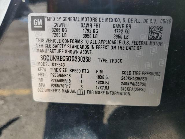 2016 CHEVROLET SILVERADO - 3GCUKREC5GG330368