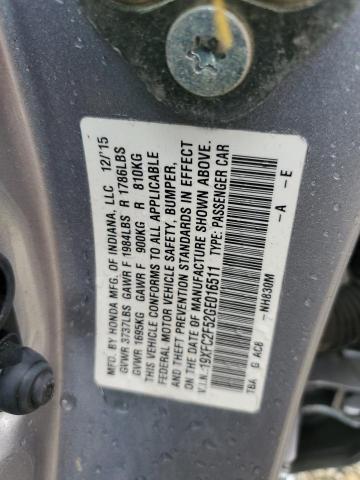 VIN 19XFC2F52GE016511 2016 Honda Civic, LX no.13