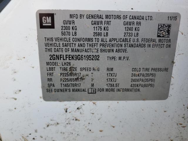 2016 CHEVROLET EQUINOX LT - 2GNFLFEK9G6195202