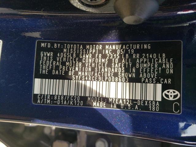 2020 TOYOTA COROLLA SE - 5YFS4RCE9LP008603