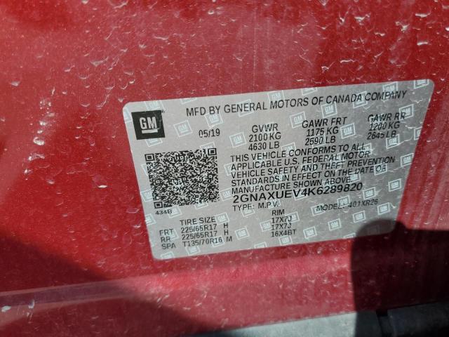 2019 CHEVROLET EQUINOX LT - 2GNAXUEV4K6289820