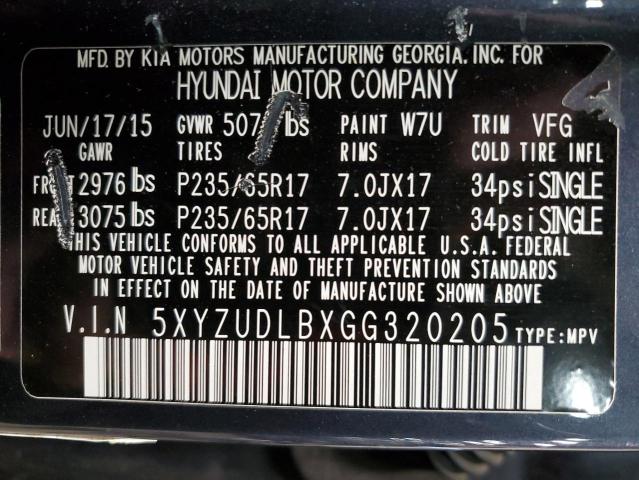 2016 HYUNDAI SANTA FE S - 5XYZUDLBXGG320205