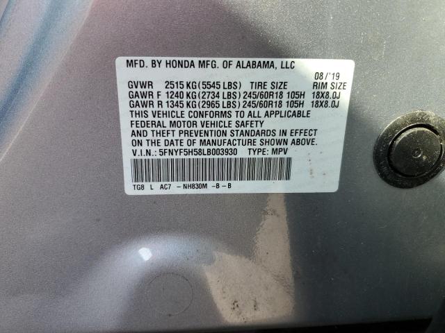2020 HONDA PILOT EXL - 5FNYF5H58LB003930