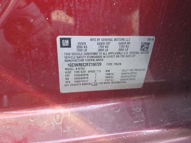 VIN 1GCVKREC2FZ156729 2015 Chevrolet Silverado, K15... no.12