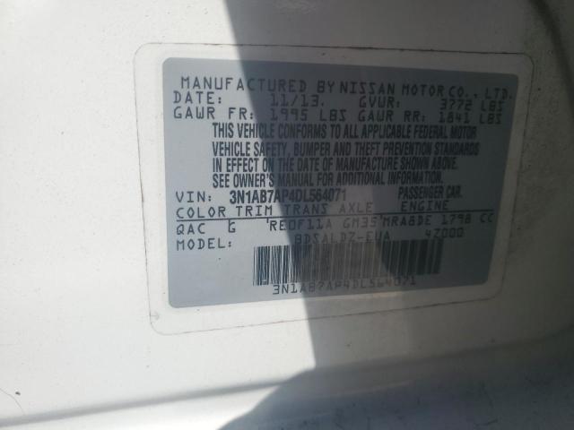 VIN 3N1AB7AP4DL564071 2013 Nissan Sentra, S no.13