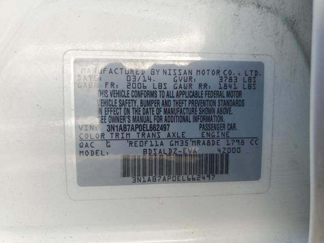 VIN 3N1AB7AP0EL662497 2014 Nissan Sentra, S no.12