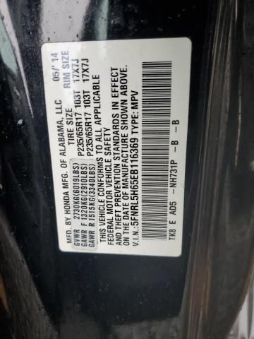 VIN 5FNRL5H65EB116369 2014 Honda Odyssey, Exl no.14