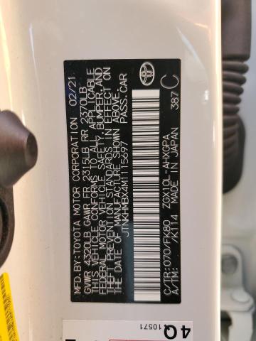 2021 TOYOTA C-HR XLE - JTNKHMBX4M1115697