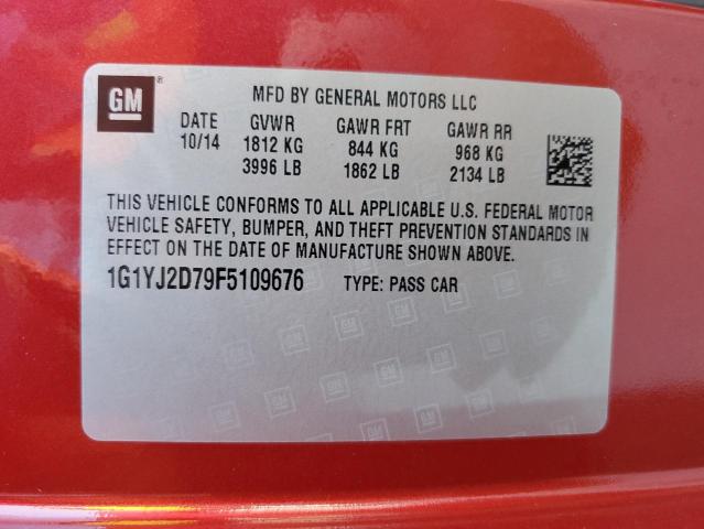 2015 CHEVROLET CORVETTE S - 1G1YJ2D79F5109676
