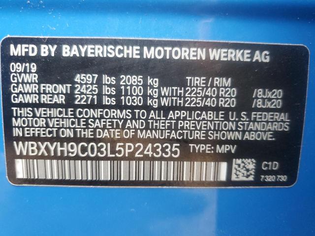 VIN WBXYH9C03L5P24335 2020 BMW X2 no.13