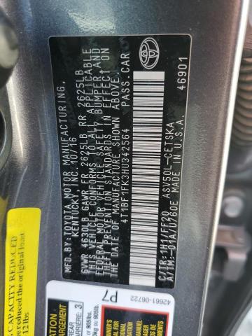 2017 TOYOTA CAMRY LE - 4T1BF1FK3HU342564