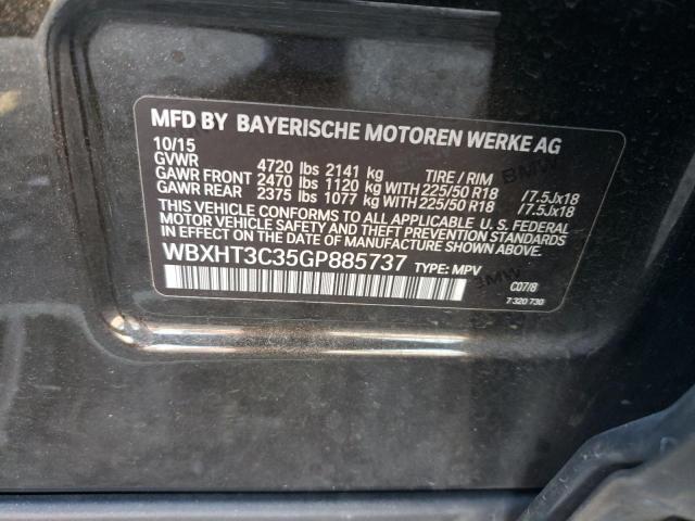 VIN WBXHT3C35GP885737 2016 BMW X1 no.13