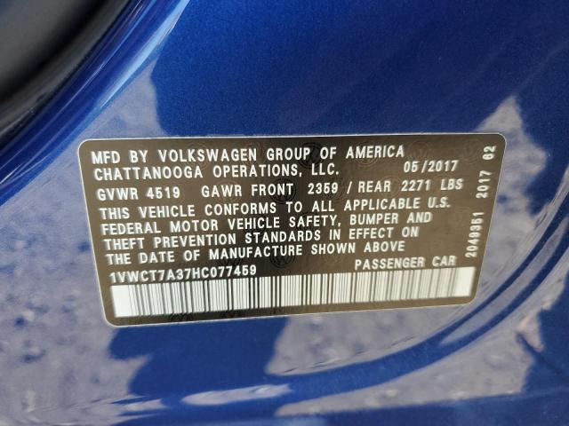 2017 VOLKSWAGEN PASSAT SEL - 1VWCT7A37HC077459
