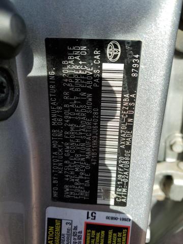 VIN 4T1B11HK9JU640280 2018 Toyota Camry, L no.12