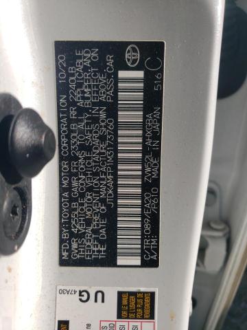 2021 TOYOTA PRIUS PRIM - JTDKAMFP1M3173760