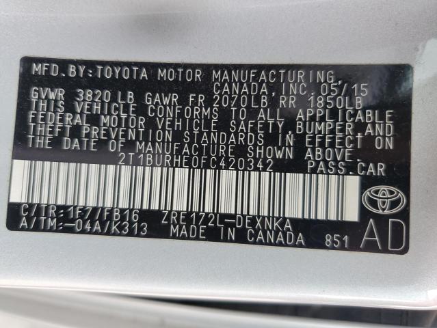 2015 TOYOTA COROLLA L - 2T1BURHE0FC420342