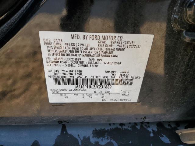 VIN MAJ6P1UL2JC231889 2018 Ford Ecosport, SE no.12