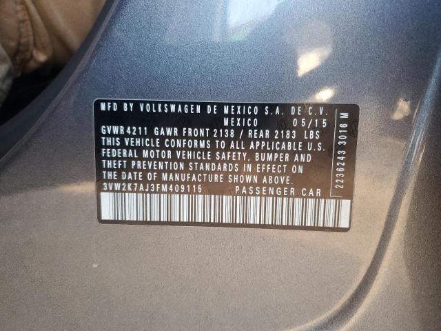 2015 VOLKSWAGEN JETTA BASE - 3VW2K7AJ3FM409115