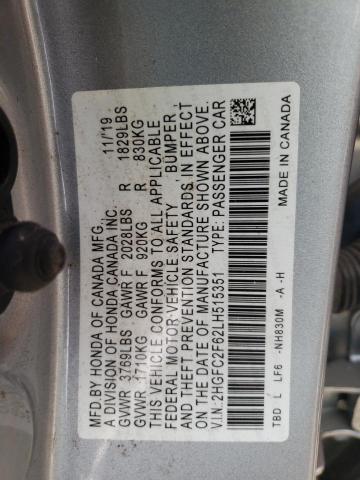 2020 HONDA CIVIC LX - 2HGFC2F62LH515351