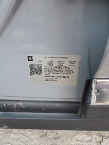 2019 CHEVROLET BOLT EV LT - 1G1FW6S07K4141788
