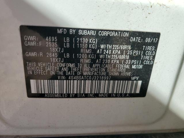 2018 SUBARU OUTBACK TO - 4S4BSATC0J3218997