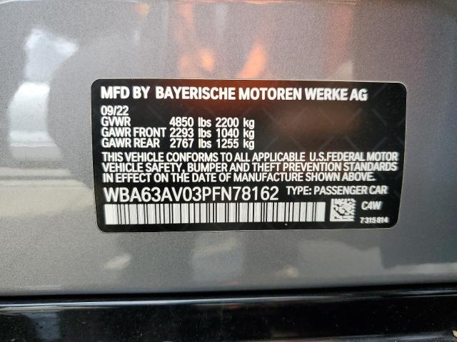 VIN WBA63AV03PFN78162 2023 BMW 4 SERIES no.13