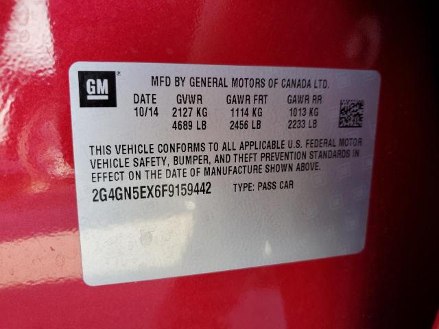 2015 BUICK REGAL PREM 2G4GN5EX6F9159442