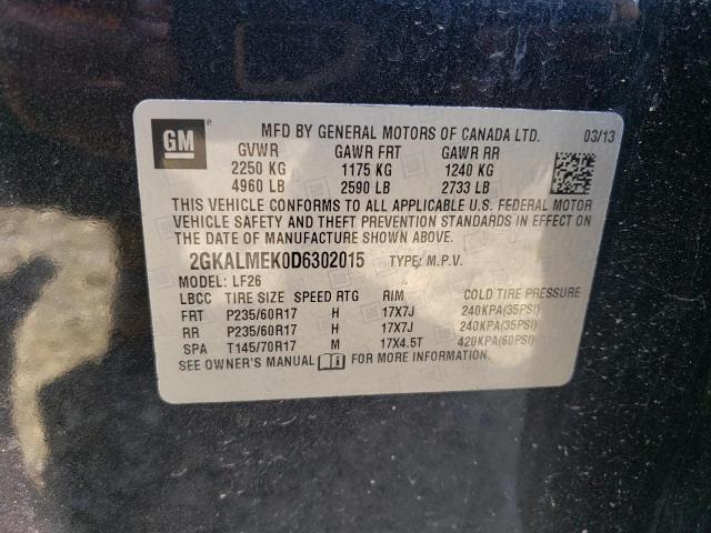 VIN 2GKALMEK0D6302015 2013 GMC Terrain, Sle no.13